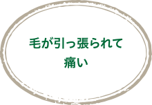 毛がひっぱられて痛い